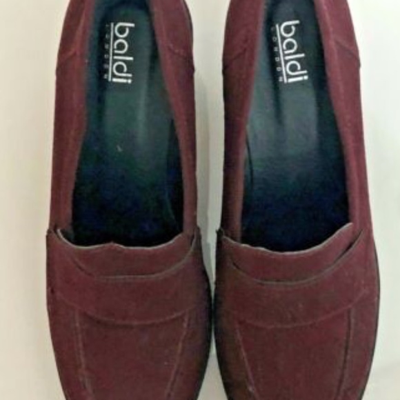 Baldi Burgundy Heels Loafers sz 6 - Picture 2 of 4
